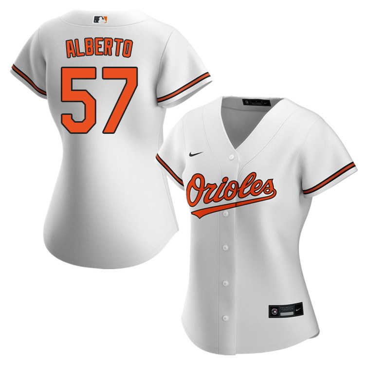 Nike Women #57 Hanser Alberto Baltimore Orioles Baseball Jerseys Sale-White